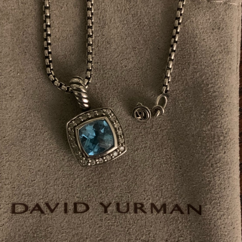 David Yurman Petite Albion Topaz Diamond Necklace